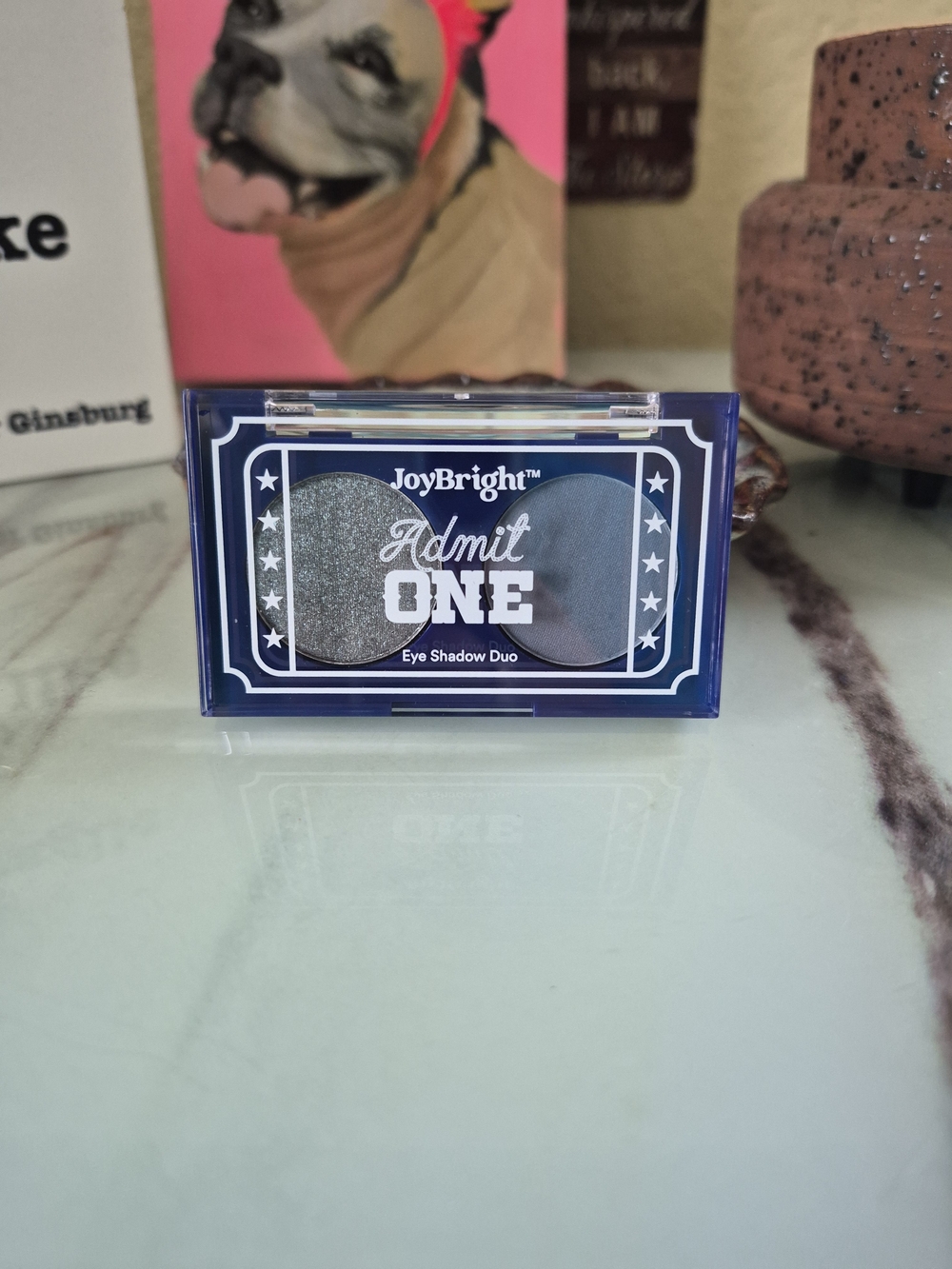 JoyBright Admit One Eyeshadow Duo – Silver & Gray